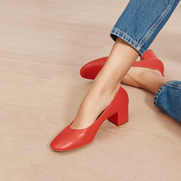 Everlane Shoes - Everlane The Italian Leather Day Heel Red